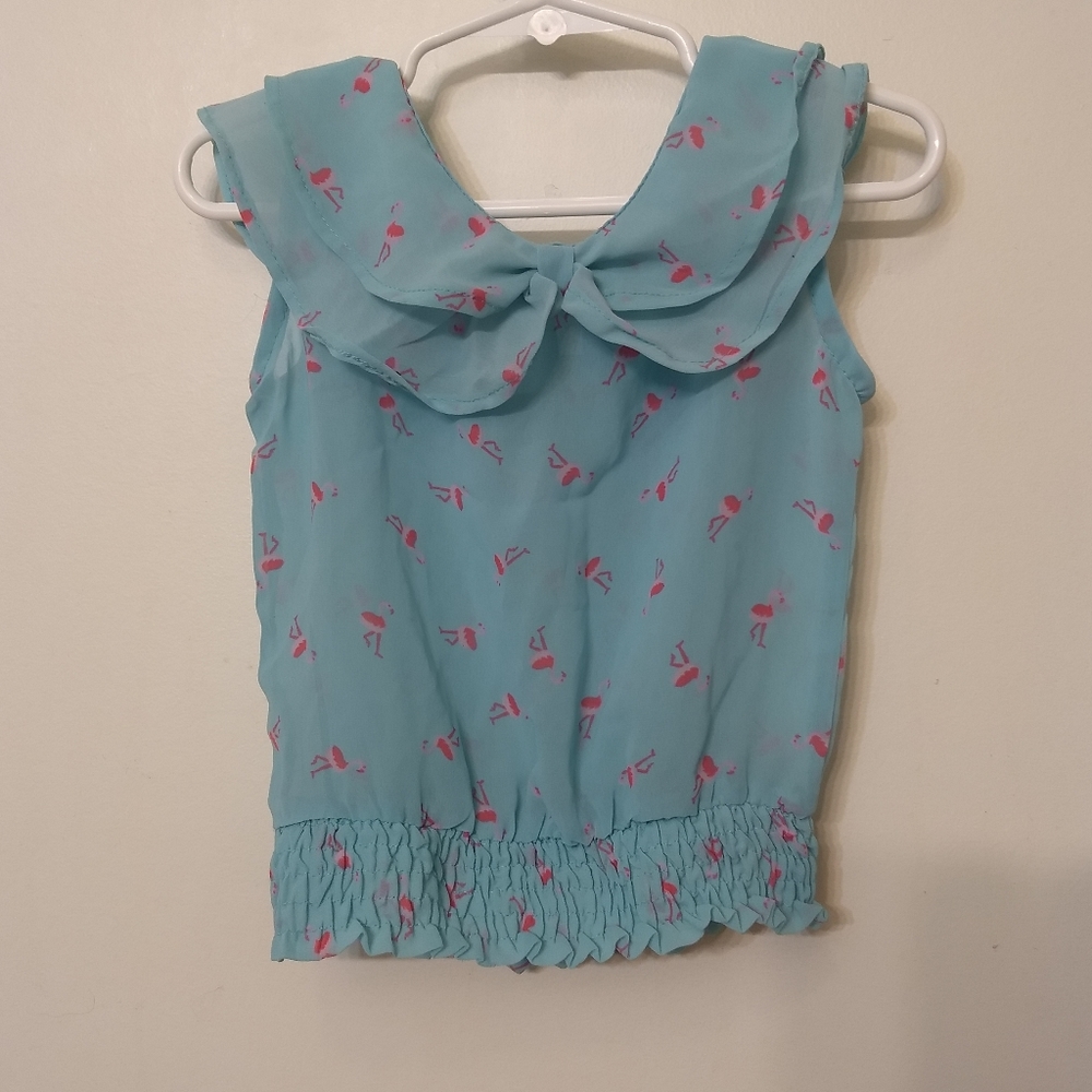 Flamingo print girls top